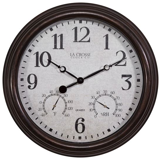 Equity 404-3015 Clock, Round, Brown Frame, Plastic Clock Face, Analog