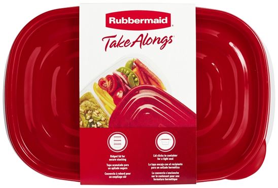 Rubbermaid TakeAlongs 7F57RETCHIL Food Storage Container Set, 3.7 Cups Capacity, Clear