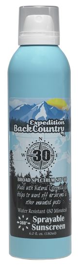 Expedition BackCountry BC91326 Broad Spectrum Sprayable Sunscreen, Light Citronella, 6 oz