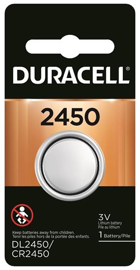 Duracell DL2450BPK Battery, 3 V Battery, 600 mAh, CR2450 Battery, Lithium, Manganese Dioxide, Pack of 6