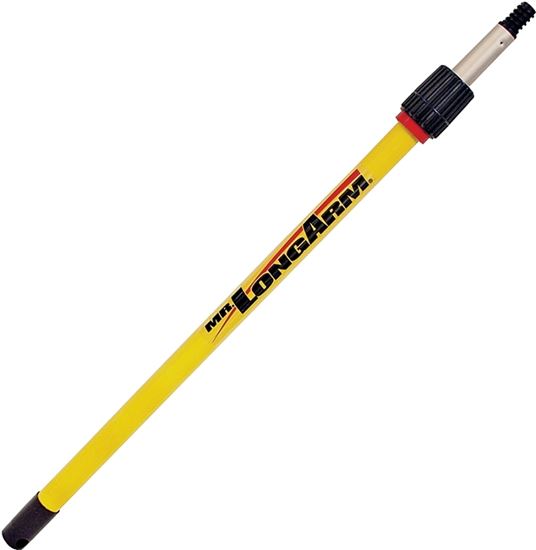 Mr. LongArm Pro-Pole 3216 Extension Pole, 1-1/16 in Dia, 8 to 15.3 ft L, Aluminum, Fiberglass Handle, Fluted Handle