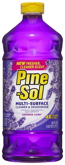 Pine-Sol Lavender Clean 40112 Cleaner and Degreaser, 60 oz Bottle, Liquid, Lavender, Clear, Pack of 6