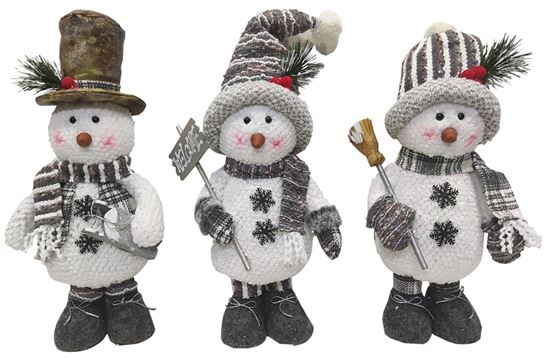 Hometown Holidays Plush Standing Snowman Toy, Assorted, 15 in  12 Pack