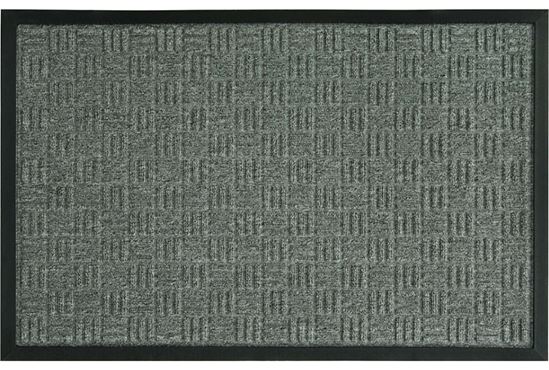 Fanmats 58775 Floor Mat, 30 in L, 18 in W, Parquet Pattern, Olefin Surface, Gray