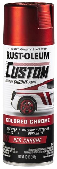 Rust-Oleum 340561 Automotive Custom Chrome Spray Paint, 10 oz, Red