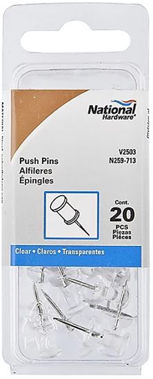 National Hardware N259-713 Push Pin, Clear