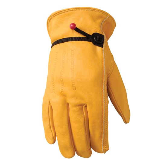 Wells Lamont Men's Cowhide Leather Work Gloves, Adjustable Wrist, Puncture  and Cut Resistant