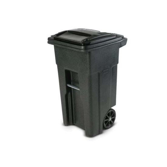Black Roughneck Wheeled Outdoor Trash Can With Lid, 32 Gallons