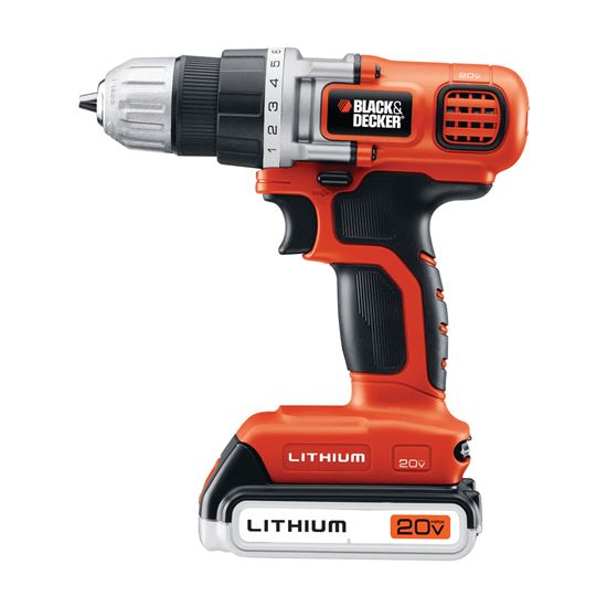 BLACK+DECKER 20V MAX Cordless Drill and Driver, 3/8 Inch, With LED Work  Light, Battery and Charger Included (LDX120C) 