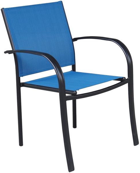 Seasonal Trends Belvedere Sling Dining Chair Steel Frame Blue