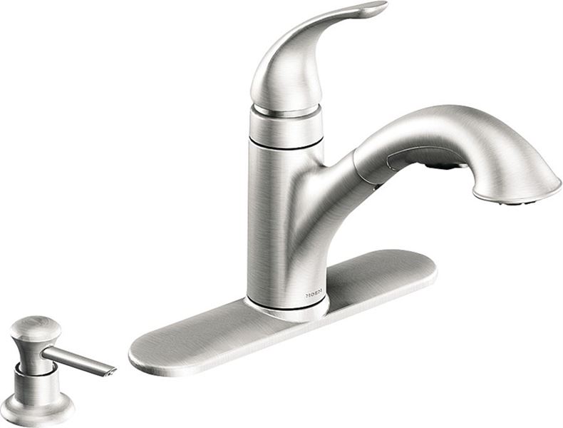 Moen Caprillo Pull Out Kitchen Faucet 9 3 4 In X 6 In Spout 8 In