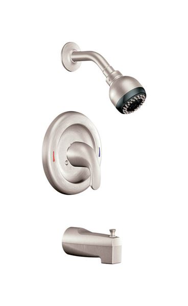 Moen Post Temp 1 Lever Tub And Shower Faucet Nickel Vshe4523106