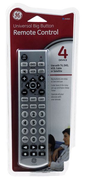 Ge Universal Big Button Remote Control 4 Devices Vshe