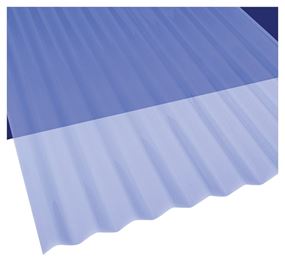Sun N Rain 106631 Corrugated Roofing Panel, 8 ft L, 26 in W, PVC, Clear Blue, Pack of 10