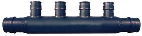 Apollo ExpansionPEX Series EPXM4PTO Open End Manifold, 7-3/4 in OAL, 2-Inlet, 3/4 in Inlet, 4-Outlet, 1/2 in Outlet