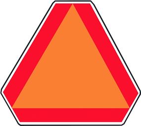 Hy-Ko TA-1 Highway Sign, Rectangular, Orange Legend, Red Background, Aluminum, 16 in W x 14 in H Dimensions