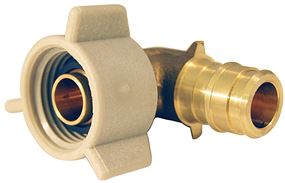 Apollo ExpansionPEX Series EPXFE12S Swivel Pipe Elbow, 1/2 in, Barb x FNPT, 90 deg Angle, Brass, 200 psi Pressure