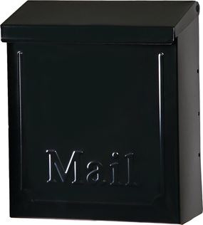 Gibraltar Mailboxes Townhouse THVKB001 Mailbox, 260 cu-in Capacity, Steel, Powder-Coated, Black, 8.6 in W, 4.1 in D