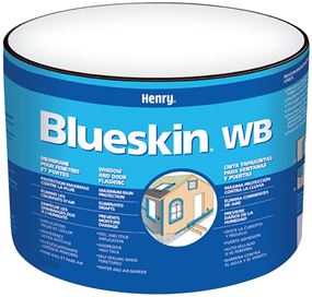 Blueskin WB25 HE201WB968 Window and Door Flashing, 75 ft L, 6 in W, Paper, Blue, Self-Adhesive