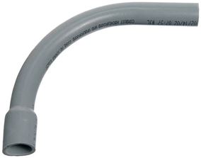 Carlon UA9AFB-CTN Elbow, 1 in Trade Size, 90 deg Angle, SCH 80 Schedule Rating, PVC, Bell End, Gray