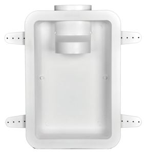 Dundas Jafine DRB4XZW Dryer Vent Box, 20-1/2 in L, 17-1/2 in H, 4.8 in Vent Hole, Polystyrene, White