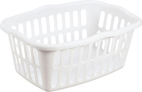 Sterilite 12458012 Series Laundry Basket, 1.5 bu Capacity, Plastic, White, 1-Compartment