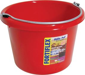 Fortex-Fortiflex N4008R Utility Pail, 8 qt Volume, Fortalloy Rubber Polymer, Red