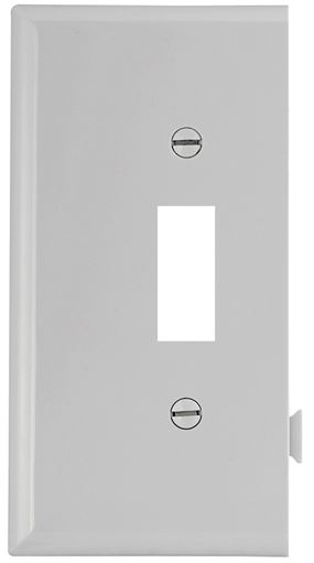 Eaton Wiring Devices STE1W Wallplate, 4-7/8 in L, 3.12 in W, 1 -Gang, Polycarbonate, White, High-Gloss