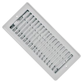 Imperial RG0133 Register, 10 in L, 4 in W, Steel, White