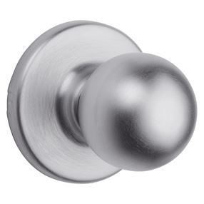 Kwikset 200P 26DCPRCLRCS Passage Knob, Zinc, Satin Chrome, 2-3/8 to 2-3/4 in Backset, 1-3/8 to 1-3/4 in Thick Door