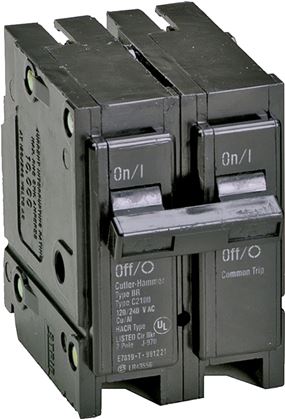 Cutler-Hammer BR240 Circuit Breaker, Mini, Type BR, 40 A, 2 -Pole, 120/240 V, Plug Mounting