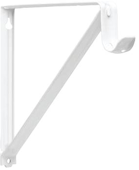 Knape & Vogt RP-0045-WT Shelf and Rod Bracket, 250 lb, 12 in L, 10 in H, Steel, Powder-Coated