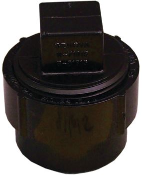Canplas 103701ASBC Cleanout Body with Plug, 1-1/2 in, FNPT x Spigot, ABS, Black, SCH 40 Schedule