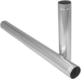 Imperial GV1097 Duct Pipe, 4 in Dia, 60 in L, 28 Gauge, Galvanized Steel, Galvanized, Pack of 5