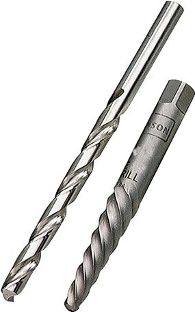 Irwin 53703 Extractor and Drill Bit Set, Specifications: #3 Shank, 1/4 In Drill Bit, Standard Shank, HSS