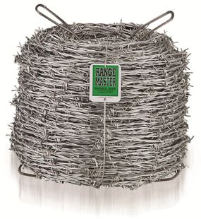 Rangemaster Commercial Class 7125 Barbed Wire, 1320 ft L, 12-3/4 Gauge, 5 in Points Spacing, Zinc