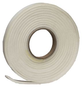 Frost King L342H Foam Tape, 3/4 in W, 17 ft L, 1/4 in Thick, Polyfoam, White