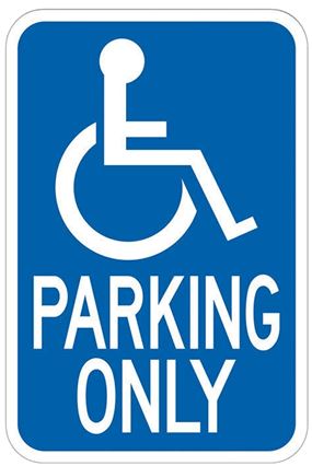 Hy-Ko HW-13 Traffic Sign, Rectangular, PARKING ONLY, White Legend, Blue Background, Aluminum