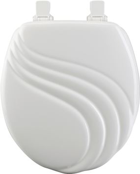 Mayfair 27EC-000 Toilet Seat, Round, Wood, White, Twist Hinge