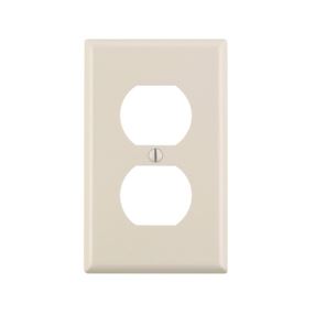 Leviton 78003 Receptacle Wallplate, 4-1/2 in L, 2-3/4 in W, 1 -Gang, Thermoset, Light Almond, Smooth