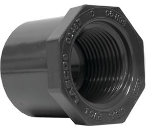 Lasco 838168BC Reducing Bushing, 1-1/4 x 1 in, Spigot x Female, PVC, SCH 80 Schedule