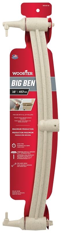 Wooster BR045-18 Roller Frame, 18 in L Roller, Polypropylene Handle, Threaded Handle