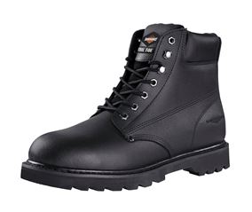 Diamondback Work Boots, 8.5, Medium W, Black, Leather Upper, Lace-Up, Steel Toe, With Lining
