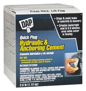 DAP Quick Plug 14084 Hydraulic and Anchoring Cement, Powder, Gray, 28 days Curing, 2.5 lb Box