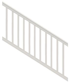 Xpanse Premier 73012466 Stair Rail Kit with Baluster, 6 ft L Actual, Square Profile, Polymer, White