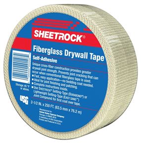 USG 385201020 Drywall Tape, 250 ft L, 2-1/2 in W, White