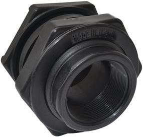 Green Leaf TF050 Bulkhead Tank Fitting with Gasket, 1/2 in, FNPT, EPDM/Polymer