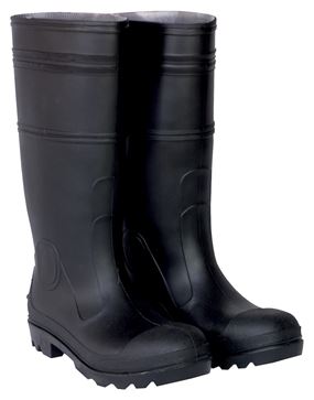 CLC R23011 Durable Economy Rain Boots, 11, Black, Slip-On Closure, PVC Upper