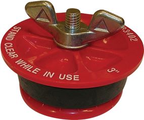 Oatey 33402 Test Plug, 3 in Connection, Plastic, Red