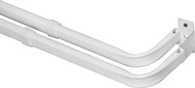 Kenney KN522 Curtain Rod, 2 in Dia, 48 to 86 in L, Steel, White